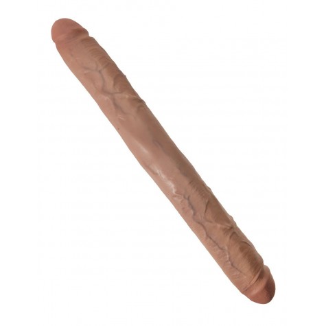 Кофейный двусторонний фаллоимитатор 16" Thick Double Dildo - 40,6 см.