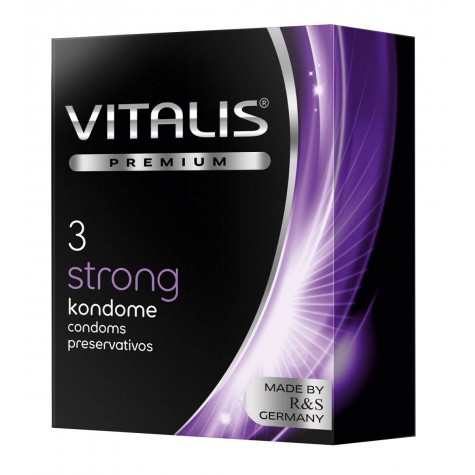 Презервативы с утолщенной стенкой VITALIS PREMIUM strong - 3 шт.