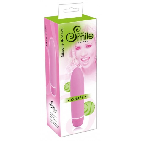 Розовый вибратор Smile Mini Comfy - 13 см.