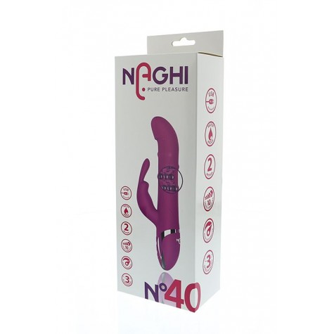 Розовый вибратор-кролик N 40 RECHARGEABLE DUO VIBRATOR - 24 см.